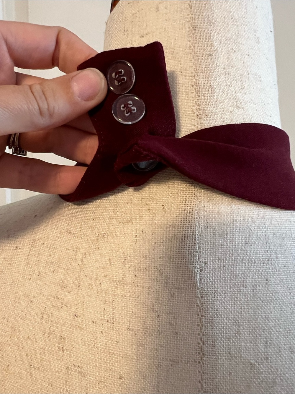 Unique Vintage Burgundy Criss Cross Halter Rita Flare Dress - Picture 7 of 9